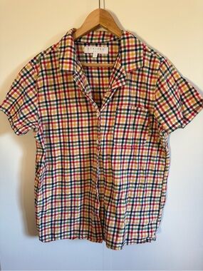 Hudson’s Bay Stripes Plaid Shirt Multicolor Check Button Up